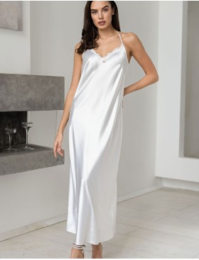 Длинная шелковая сорочка Mia-Amore MARJORY 3968 белый, Цвет: белый, Размеры: 2XL