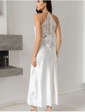 Длинная шелковая сорочка Mia-Amore MARJORY 3968 белый, Цвет: белый, Размеры: 2XL, изображение 4