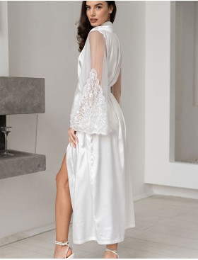 Натуральный шелковый халат Mia-Amore MARJORY 3969 белый, Цвет: белый, Размеры: 2XL, изображение 2