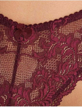 Кружевные стринги Simona M 003/30 бордовый, Цвет: бордо, Размеры: L, изображение 2