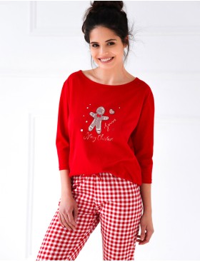 Хлопковая пижама Sensis CHRISTMAS COOKIE, Цвет: красный, Размеры: S, изображение 2