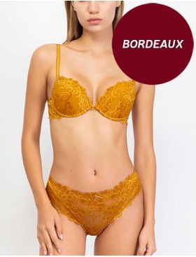 Комплект Sielei BERRIES 7424+7427 пуш-ап бразилиана bordeaux, Цвет: bordeaux (бордо), Размеры: 75B