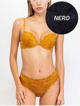 Комплект Sielei BERRIES 7424+7427 пуш-ап бразилиана nero, Цвет: nero (черный), Размеры: 75B