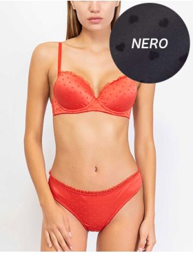 Комплект Sielei HEART GLOSS 7412+7415 балконет слипы nero, Цвет: nero (черный), Размеры: 85B