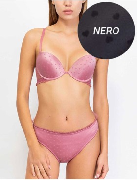 Комплект Sielei HEART GLOSS 7414+7417 пуш-ап бразилиана nero, Цвет: nero (черный), Размеры: 75B