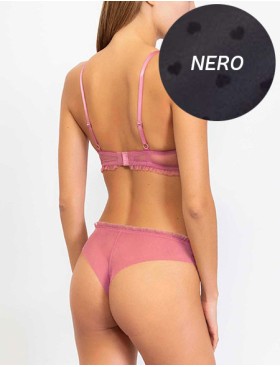 Комплект Sielei HEART GLOSS 7414+7417 пуш-ап бразилиана nero, Цвет: nero (черный), Размеры: 75B, изображение 2