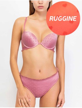 Комплект Sielei HEART GLOSS 7414+7417 пуш-ап бразилиана ruggine, Цвет: ruggine (коралл), Размеры: 70B