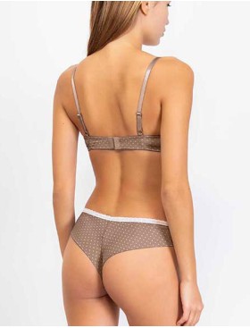 Комплект Sielei MILK DROP 7434+7437 пуш-ап бразилиана tortora, Цвет: tortora (кофе), Размеры: 75B, изображение 2