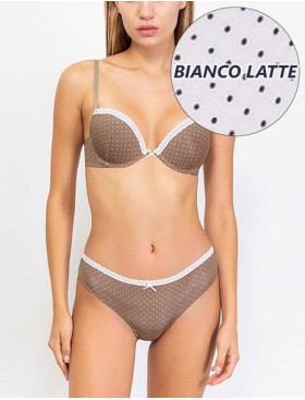 Комплект Sielei MILK DROP 7434+7437 пуш-ап бразилиана bianco latte, Цвет: bianco latte (молочн, Размеры: 75B
