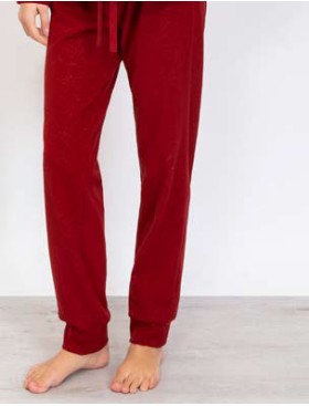 Флисовая пижама женская Sielei ROSES ON PILE RO14 bordeaux, Цвет: bordeaux (бордо), Размеры: S, изображение 3