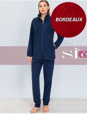 Флисовая пижама женская Sielei ROSES ON PILE RO14 bordeaux, Цвет: bordeaux (бордо), Размеры: S