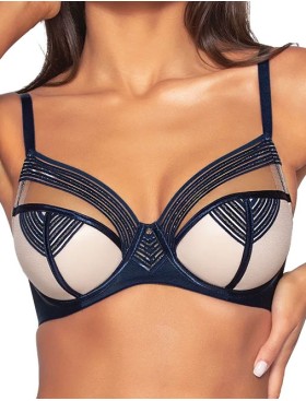 Бюстгальтер полупоролон на большую грудь Novika LOUNA MARINE N02, Цвет: темно-синий, Размеры: 90H