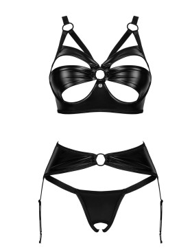 Сексуальный комплект с поясом для чулок Obsessive ARMARES SET, Цвет: черный, Размеры: XL/2XL, изображение 4