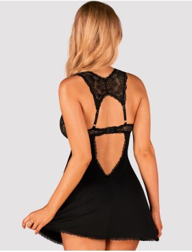 Черная сорочка + трусики Obsessive DONNA DREAM BABYDOLL, Цвет: черный, Размеры: XS/S, изображение 2