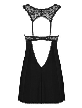 Черная сорочка + трусики Obsessive DONNA DREAM BABYDOLL, Цвет: черный, Размеры: XS/S, изображение 5