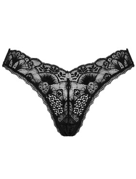 Кружевные трусики стринги Obsessive DONNA DREAM THONG, Цвет: черный, Размеры: M/L, изображение 4