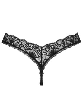 Кружевные трусики стринги Obsessive DONNA DREAM THONG, Цвет: черный, Размеры: M/L, изображение 5