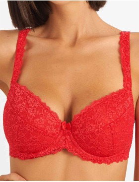 Бюстгальтер балконет пуш-ап Simona M 870 красный, Цвет: красный, Размеры: 75D