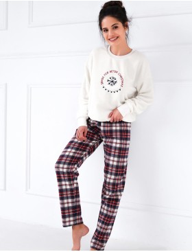 Теплая пижама с фланелевыми брюками Sensis BETTER, Цвет: белый, Размеры: S, изображение 3