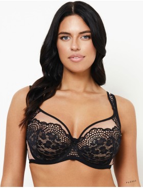 Бюстгальтер на большую грудь Subtille LEONA soft full cup, Цвет: черный+телесный, Размеры: 65F, изображение 3