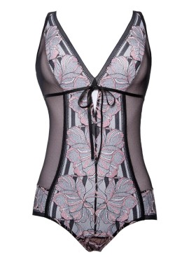 Кружевное боди Alles GLOSSY IRIS BODY, Цвет: черный, Размеры: 2XL, изображение 5