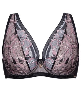 Кружевной бюстгальтер Alles GLOSSY IRIS M BRALETTE black/pink, Цвет: черный, Размеры: 70C, изображение 8