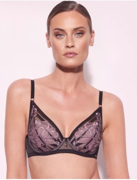 Бюстгальтер пуш-ап Alles GLOSSY IRIS P-UP black/pink, Цвет: черный, Размеры: 70C, изображение 3