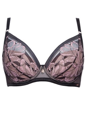 Бюстгальтер пуш-ап Alles GLOSSY IRIS P-UP black/pink, Цвет: черный, Размеры: 70C, изображение 7