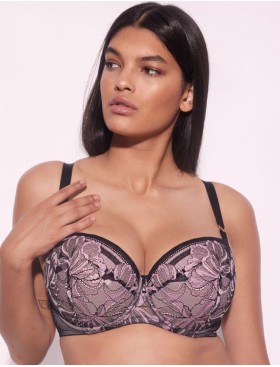 Бюстгальтер балконет Alles GLOSSY IRIS U/W black/pink, Цвет: черный, Размеры: 80E, изображение 3