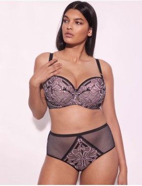 Бюстгальтер балконет Alles GLOSSY IRIS U/W black/pink, Цвет: черный, Размеры: 80E, изображение 5