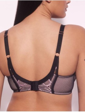 Бюстгальтер балконет Alles GLOSSY IRIS U/W black/pink, Цвет: черный, Размеры: 80E, изображение 2