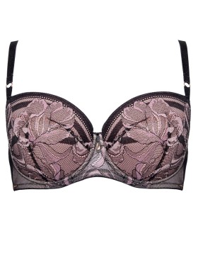 Бюстгальтер балконет Alles GLOSSY IRIS U/W black/pink, Цвет: черный, Размеры: 80E, изображение 8