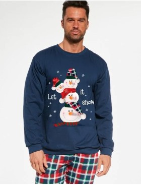 Пижама мужская Cornette 115 SNOWMAN, Цвет: темно-синий/красный, Размеры: XL
