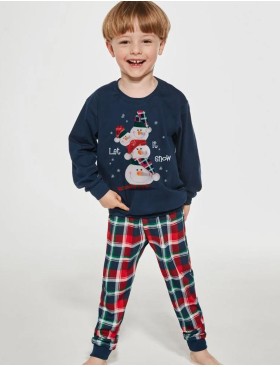 Пижама для мальчиков со штанами Cornette 593/966 SNOWMAN 2, Цвет: темно-синий/красный, Размеры: 134-140