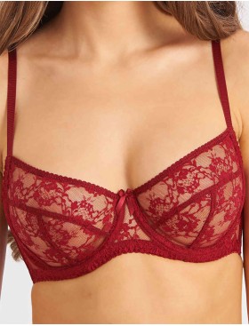Бюстгальтер с мягкими кружевными чашками Lina A 6010 румба, Цвет: румба, Размеры: 75F