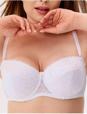 Бюстгальтер балконет анжелика Lina A 6035 белый, Цвет: белый, Размеры: 75B