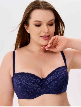 Бюстгальтер балконет анжелика Lina A 6035 темно-синий, Цвет: темно-синий, Размеры: 80F, изображение 3