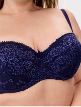 Бюстгальтер балконет анжелика Lina A 6035 темно-синий, Цвет: темно-синий, Размеры: 80F, изображение 4