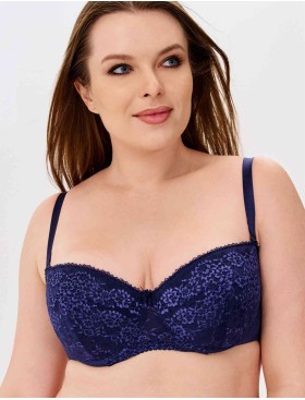 Бюстгальтер балконет анжелика Lina A 6035 темно-синий, Цвет: темно-синий, Размеры: 80F, изображение 5