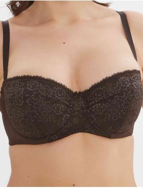 Бюстгальтер балконет анжелика Lina A 6035 коричневый, Цвет: коричневый, Размеры: 85E