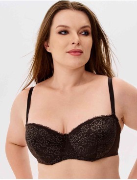 Бюстгальтер балконет анжелика Lina A 6035 коричневый, Цвет: коричневый, Размеры: 85E, изображение 3