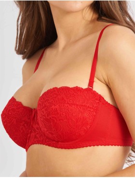 Бюстгальтер балконет анжелика Lina A 6035 красный, Цвет: красный, Размеры: 90D, изображение 2