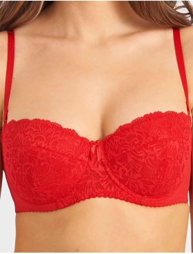 Бюстгальтер балконет анжелика Lina A 6035 красный, Цвет: красный, Размеры: 90D