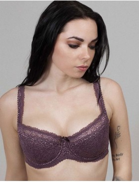 Кружевной бюстгальтер на поролоне Lina A 6086 крокус, Цвет: крокус, Размеры: 90B, изображение 7