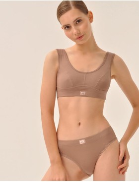 Хлопковые трусы слипы MY DS100 капучино, Цвет: коричневый, Размеры: S, изображение 3