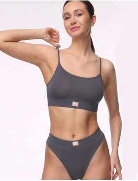 Хлопковые трусы бразилиана MY DS101 пепел, Цвет: серый, Размеры: S, изображение 3