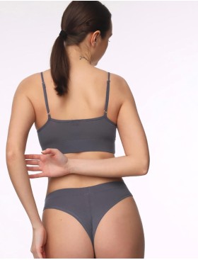 Хлопковые трусы бразилиана MY DS101 пепел, Цвет: серый, Размеры: S, изображение 5