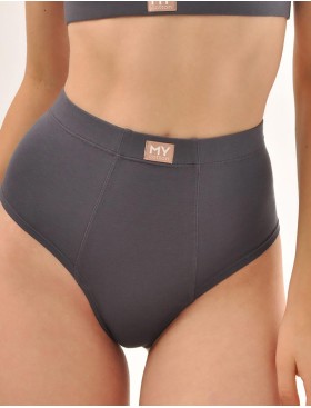 Высокие трусы стринги MY DS102 пепел, Цвет: серый, Размеры: S