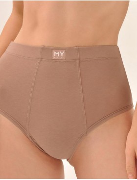 Высокие трусы слипы MY DS103 капучино, Цвет: коричневый, Размеры: S