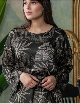 Шелковое платье туника Mia-Amore ALYSSON 4035, Цвет: черный, Размеры: 4XL/5XL, изображение 4